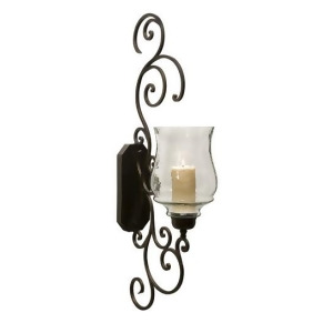 Majestic Iron Scrollwork and Glass Candle Holder Wall Sconce 40 - All