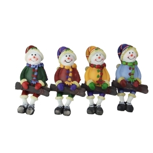 Club Pack of 48 Sitting Snowman With Ski's Table Top Figures 5 - All
