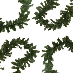 9' x 10 Pre-Lit Battery Operated Pine Christmas Garland Warm Clear Led Lights - All
