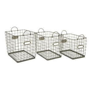 Set of 3 Metal Wire with Handles Decorative Storage Baskets - All