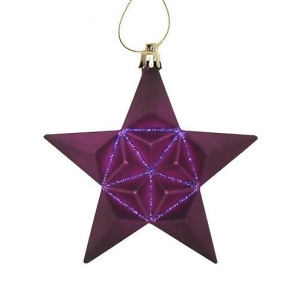 12Ct Matte Purple Glittered Star Shatterproof Christmas Ornaments 5 - All