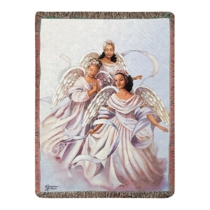 Heavenly Angelic Trio Inspirational Tapestry Throw Blanket 50 x 60 - All