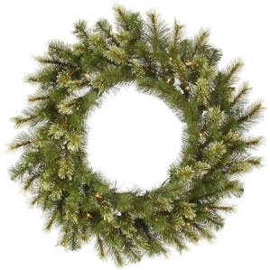 36 Pre-Lit Jack Pine Artificial Christmas Wreath Clear Lights - All