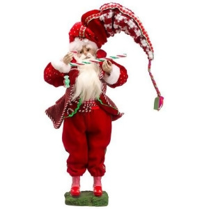 17 Peppermint Twist Decorative Plush Santa Claus w/ Candy Cane Christmas Figure - All