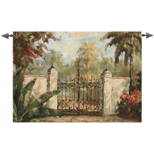 Porta Celeste Latin-Style Garden Gate Cotton Wall Art Hanging Tapestry 53 x 35 - All