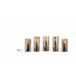 Set of 5 Seasons of Elegance Pre-Lit Silver Flameless Christmas Candle Lights - All