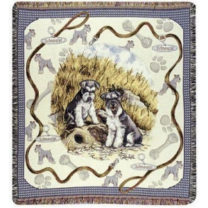Schnauzer Dog Tapestry Throw By Artist Pat Lehmkuhl 50 x 60 - All