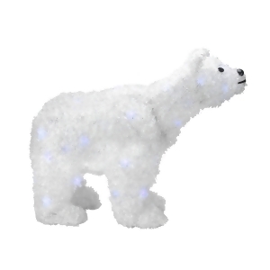24 Battery Operated Led Lighted Tinsel Polar Bear Christmas Decoration - All