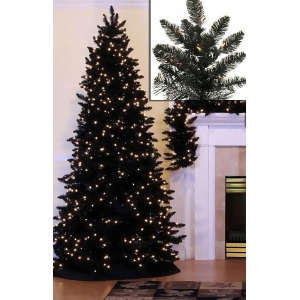 7.5' Pre-Lit Slim Black Ashley Spruce Artificial Christmas Tree Clear Lights - All