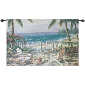 Beach Party Coastal in Pastel View Cotton Wall Art Hanging Tapestry 35 x 53 - All