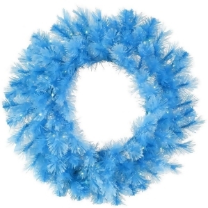 30 Pre-Lit Sky Blue Cashmere Artificial Christmas Wreath Clear Lights - All