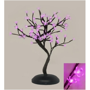 18 Asian Fusion Battery Operated Led Lighted Bonsai Floral Blossom Tree Pink - All