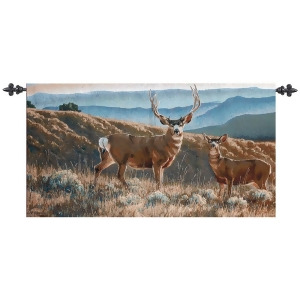 A Moment In Time Mountainside Deer Cotton Wall Art Hanging Tapestry 26 x 47 - All