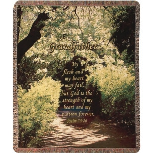 Religious Grandfather Inspirational Bible Verse Tapestry Throw Blanket 50 x 60 - All