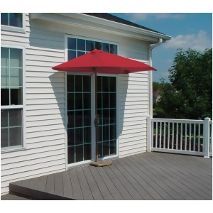 9' Half Canopy Patio Market Umbrella Red Olefin - All