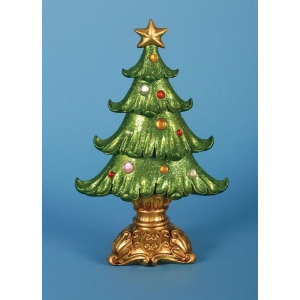 Pack of 2 Ornate Glittered Table Top Christmas Tree Decorations 12 - All