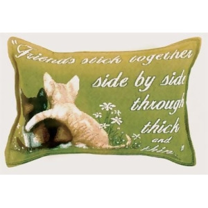 Set of 2 Side By Side Friends Cat Kitten Throw Pillows 9 x 12 - All