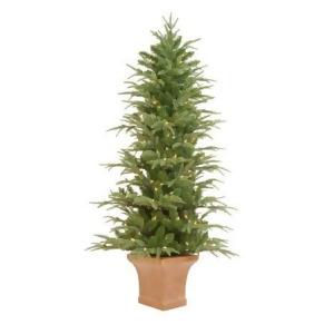 4.5' Pre-Lit Potted Frasier Artificial Christmas Tree With Clear Lights - All
