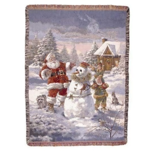 Santa Claus Elves Christmas Holiday Tapestry Throw Blanket 50 x 70 - All