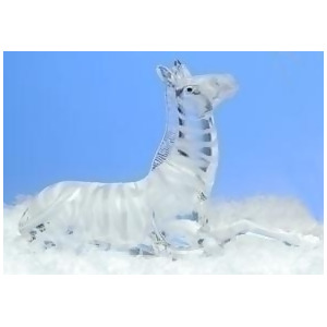 6 Icy Crystal Sitting Striped African Zebra Figure - All