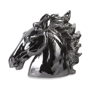 17 Decorative Ceramic Silver Stallion Statue - All