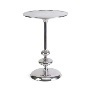 22.5 Sleek Modern Chesire Polished Aluminum Accent Pedestal Side Table - All