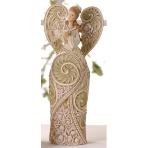 9 Embellished Rose Blossom Victorian Angel With Star Figure - All