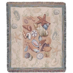 Seashell Collection Beachside Tapestry Throw Blanket 50 x 60 - All