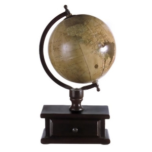 16 Sophisticated Table Top Globe with Wooden Storage Drawer - All