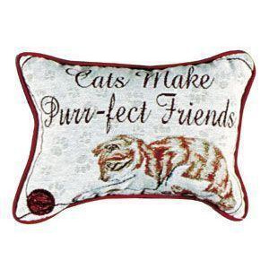 Set Of 2 Cats Make Purr-fect Friends Decorative Throw Pillows 9 x 12 - All