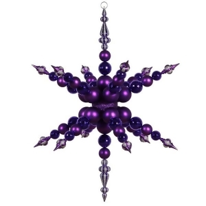 43 Purple Radical 3-D Snowflake Commercial Shatterproof Christmas Ornament - All