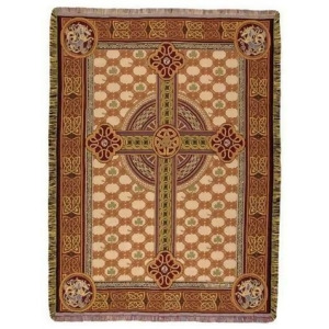 Irish Celtic Cross Tapestry Throw Blanket 50 x 60 - All