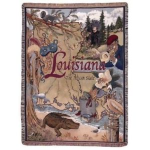 Louisiana The Pelican State Tapestry Throw Blanket 50 x 60 - All