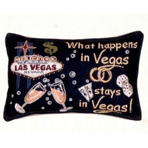 Set of 2 Las Vegas Stays in Vegas Decorative Throw Pillows 9 x 12 - All