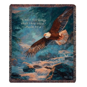 American Majesty Eagle Inspirational Psalm 91 4 Tapestry Throw Blanket 50 x 60 - All