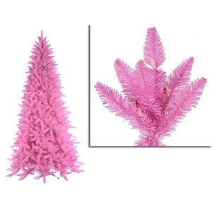 12' Pre-Lit Slim Pink Ashley Spruce Christmas Tree Clear Pink Lights - All