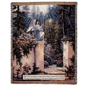Guardian Angel In Garden Tapestry Throw 50 x 60 - All
