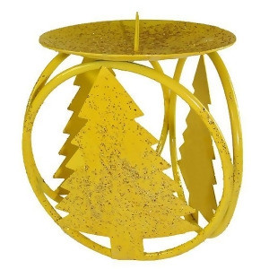 Club Pack of 72 Yellow Christmas Tree Pillar Candle Holders 4.25 - All