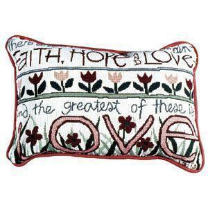 Set Of 2 Fath Hope Love Corinthians 13 13 Decorative Throw Pillows 9 x 12 - All