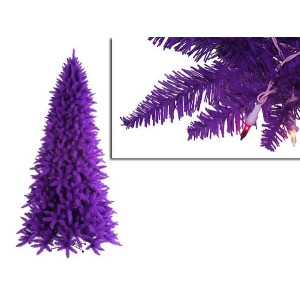 14' Pre-Lit Slim Purple Ashley Spruce Christmas Tree Clear Purple Lights - All