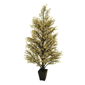 44 Potted Gold Black Glittered Berry Christmas Tree - All