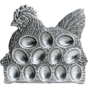 Pack of 2 Classic Hand Crafted Statesmetal Chicken Egg Serving Plates 10 - All