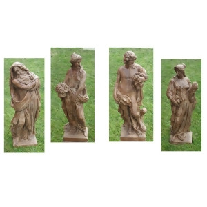 Set of 4 Cast Stone Four Seasons Outdoor Garden Statues 52 - All