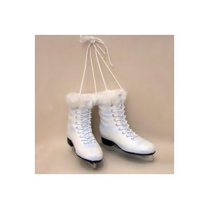 6 Winter White Pair of Women's Ice Skates Christmas Ornament - All