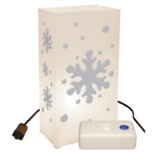 Set of 10 Lighted Winter Snowflake Luminaria Pathway Markers Kit with LumaBase - All