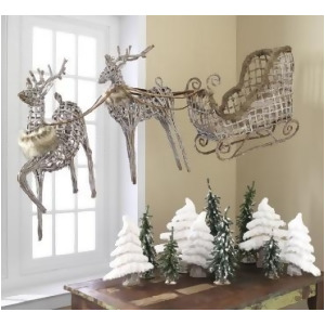 Set of 3 Eco Country Natural Wicker Reindeer Sleigh Christmas Figures 84 - All