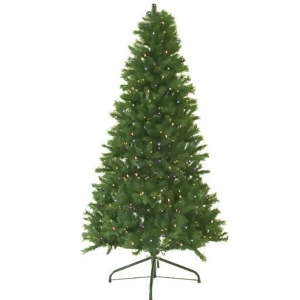 7' Pre-Lit Canadian Pine Artificial Christmas Tree Multi Led Lights - All