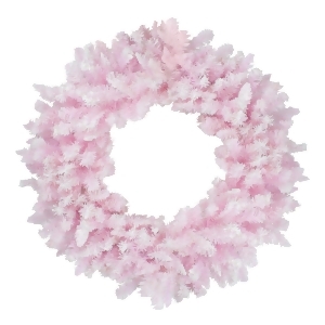 48 Flocked Cupcake Pink Artificial Spruce Christmas Wreath Unlit - All