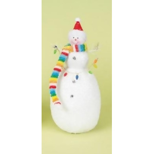 15 Cupcake Heaven Chubby Snowman with Rainbow Knit Scarf and Red Christmas Hat - All