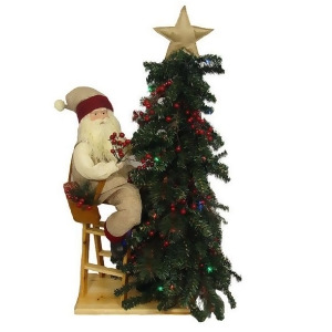32 Rustic Lodge Battery Operated Lighted Santa Decorating Christmas Tree Figure - All